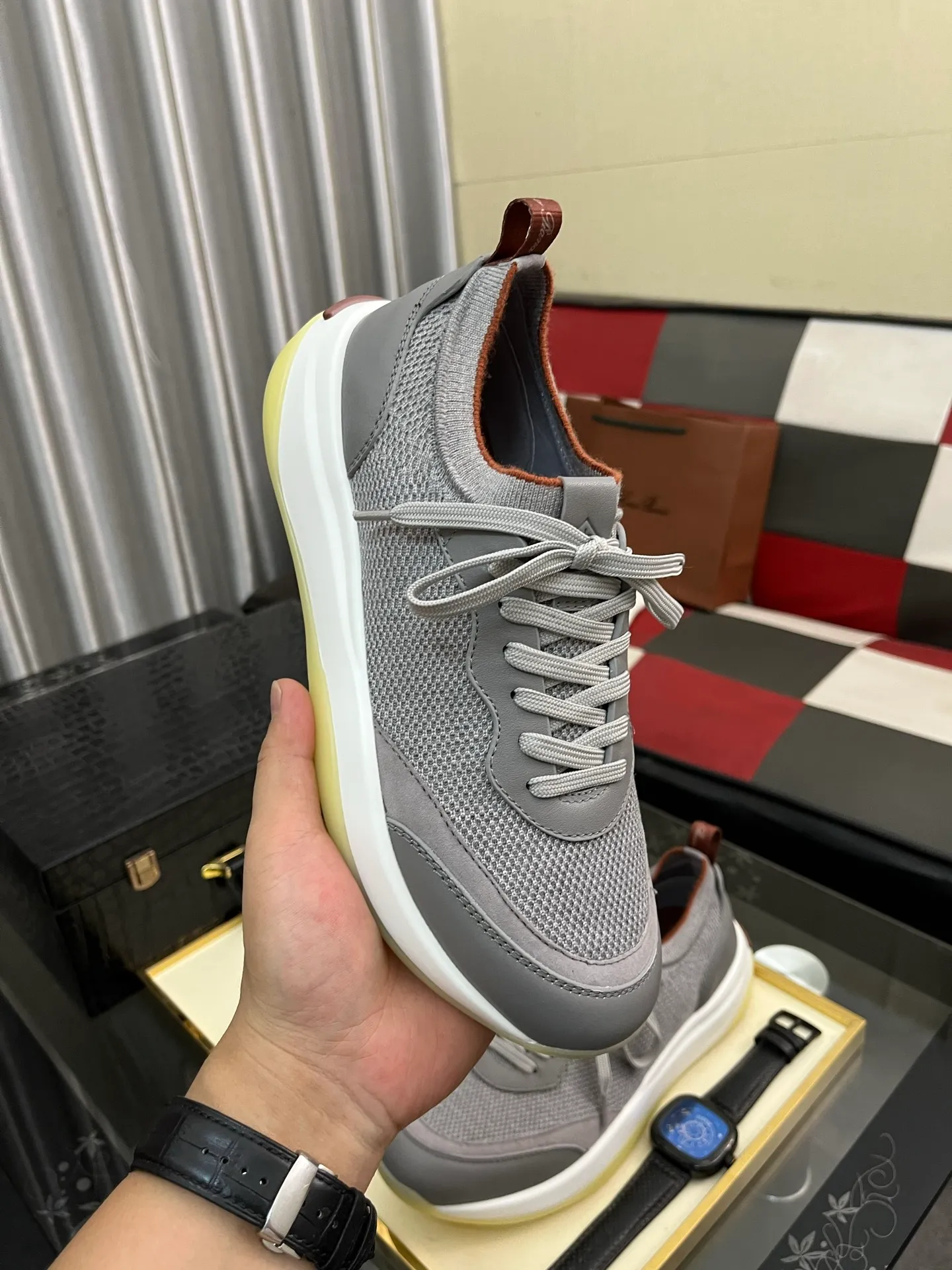 Men's men's shoes💰620⌚️⌚️Loro Piana - Loro Piana LP classic casual shoes, men's lace-up casual shoes and sneakers, high-quality lightweight and comfortable fabrics, suitable for outdoor leisure, the color is young and energetic, the upper is imported deerskin from Italy, it is great with sportswear or casual suits! Code number: 38-446️⃣Colors available